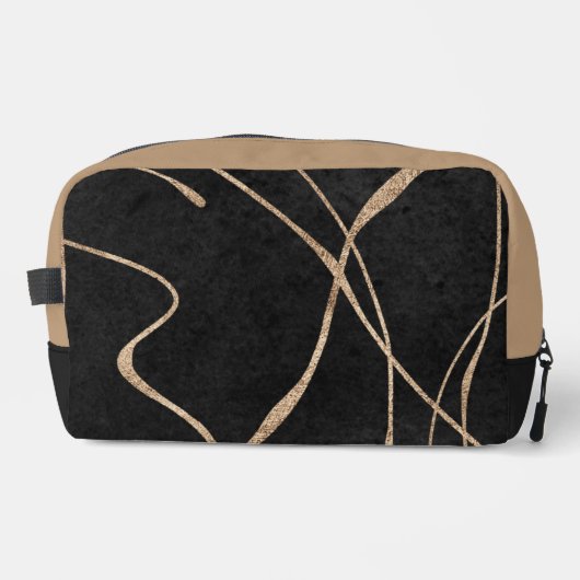 Abstrakte Gold- und Black Lines Waschbeutel (Vorderseite)