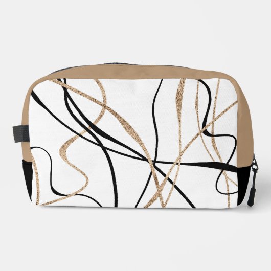Abstrakte Gold- und Black Lines Waschbeutel (Vorderseite)