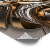 Abstrakte Gold- und Silberskulptur Poster (Ecke)