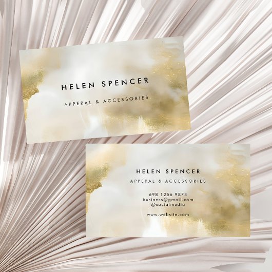 Abstrakte Gold White Business Card Visitenkarte