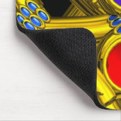 ABSTRAKTE GOLD-ZELLTIKKNOTEN MIT FARBEN GEMSTONS MOUSEPAD (Ecke)