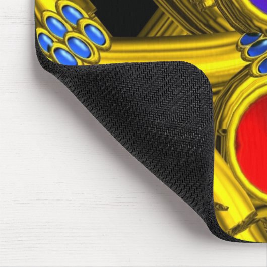 ABSTRAKTE GOLD-ZELLTIKKNOTEN MIT FARBEN GEMSTONS MOUSEPAD (Ecke)