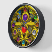 ABSTRAKTE GOLD-ZELLTIKKNOTEN MIT FARBEN GEMSTONS UHR (Winkel)