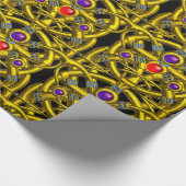 ABSTRAKTE GOLD-ZELLTIKKNOTEN MIT GEMSTONS GESCHENKPAPIER (Ecke)