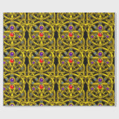 ABSTRAKTE GOLD-ZELLTIKKNOTEN MIT GEMSTONS GESCHENKPAPIER (Flach)