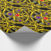 ABSTRAKTE GOLD-ZELLTIKKNOTEN MIT GEMSTONS GESCHENKPAPIER (Ecke)