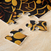 Abstrakte Goldbiene. Goldenes Blumeninsektenmuster Puzzle (Seite)