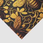 Abstrakte Goldbiene. Goldenes Blumeninsektenmuster Seidenpapier (Ausschnitt)