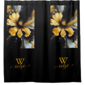 abstrakte Goldblüte Duschvorhang (Vorderseite)