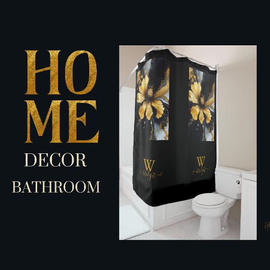 abstrakte Goldblüte Duschvorhang