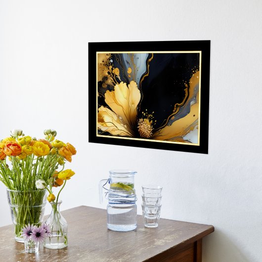 abstrakte Goldblüte Foliendrucke (Ablage(Küche))