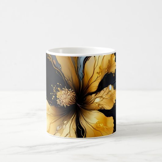 abstrakte Goldblüte Kaffeetasse (Mittel)
