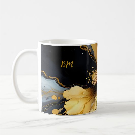abstrakte Goldblüte Kaffeetasse (Links)