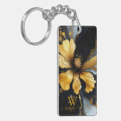 abstrakte Goldblüte Schlüsselanhänger (Vorderseite links)