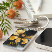 abstrakte Goldblüte Schlüsselanhänger (Vorderseite rechts)