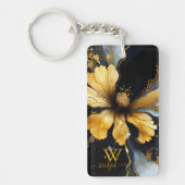 abstrakte Goldblüte Schlüsselanhänger (Vorderseite)