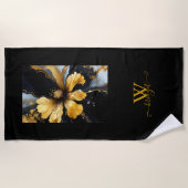 abstrakte Goldblüte Strandtuch (Vorderseite)