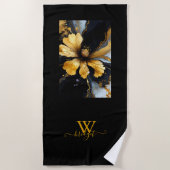 abstrakte Goldblüte Strandtuch (Vorderseite)