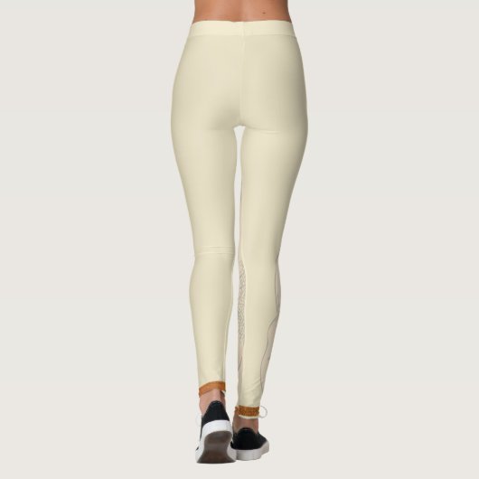 Abstrakte Goldcreme Leggings (Rückseite)