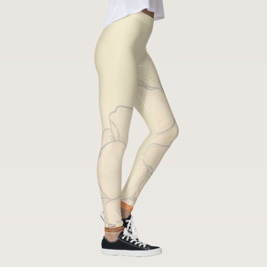 Abstrakte Goldcreme Leggings (Rechts)