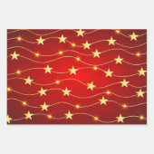 Abstrakte Golden Stars Weihnachten Rot Geschenkpapier Set (Vorderseite 3)