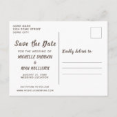 Abstrakte Golden Tulip Floral Wedding Save the Dat Ankündigungspostkarte (Rückseite)