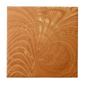 Abstrakte Golden Waves Keramik Tile Fliese (Vorderseite)