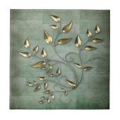 Abstrakte Goldene Blätter Fliese (Vorderseite)