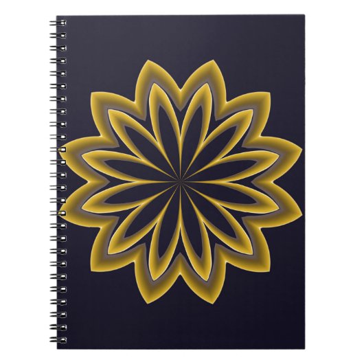 Abstrakte Goldene Blume Notizblock (Vorderseite)
