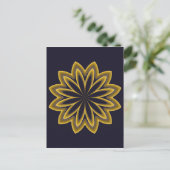 Abstrakte Goldene Blume Postkarte (Stehend Vorderseite)