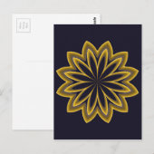 Abstrakte Goldene Blume Postkarte (Vorne/Hinten)