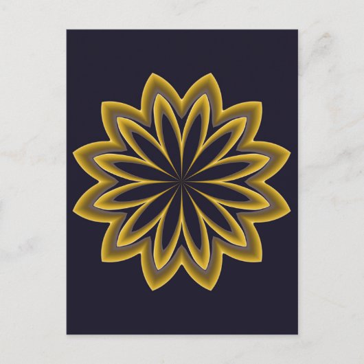 Abstrakte Goldene Blume Postkarte (Vorderseite)