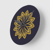 Abstrakte Goldene Blume Runde Wanduhr (Winkel)