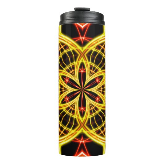 Abstrakte goldene Bühne. Thermosbecher (Vorderseite)