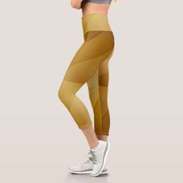 Abstrakte goldene diagonale Schichten Luxus-Kunst Capri Leggings
