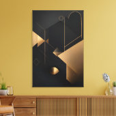 Abstrakte goldene Geometrie Leinwanddruck (Insitu (Wohnzimmer))