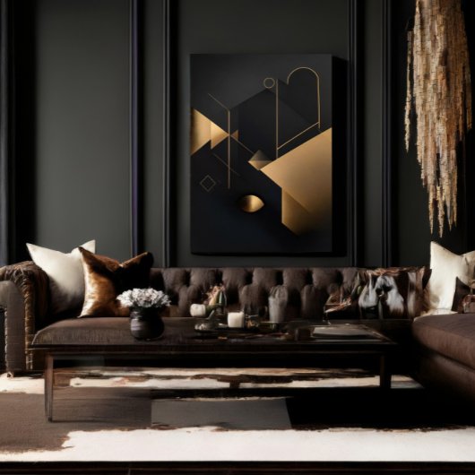 Abstrakte goldene Geometrie Leinwanddruck
