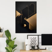 Abstrakte goldene Geometrie Poster (Heimbüro)