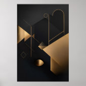 Abstrakte goldene Geometrie Poster (Vorne)