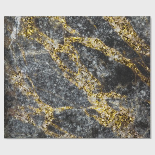 Abstrakte goldene Glitzern-Felsstruktur Geschenkpapier (Flach)