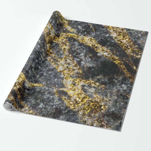 Abstrakte goldene Glitzern-Felsstruktur Geschenkpapier (Ungerollt)