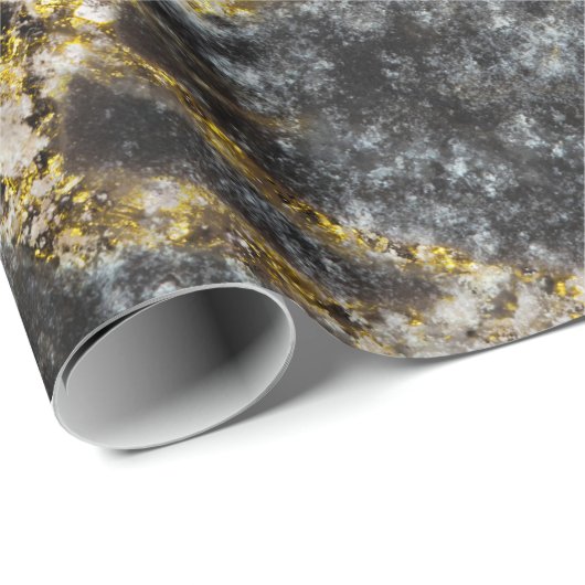 Abstrakte goldene Glitzern-Felsstruktur Geschenkpapier (Rolleneckpunkt)