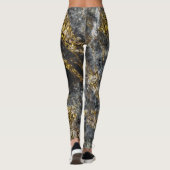 Abstrakte goldene Glitzern-Felsstruktur Leggings (Rückseite)