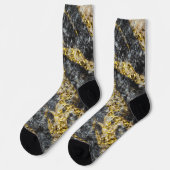 Abstrakte goldene Glitzern-Felsstruktur Socken (Linkes Detail)