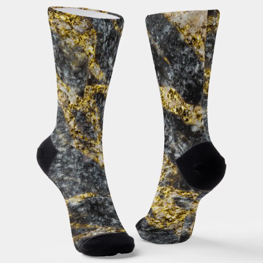 Abstrakte goldene Glitzern-Felsstruktur Socken (Gewinkelt)