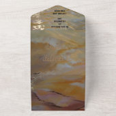 Abstrakte goldene Hochzeit All In One Einladung (Außenbereich)