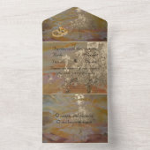 Abstrakte goldene Hochzeit All In One Einladung (Innen Boden)