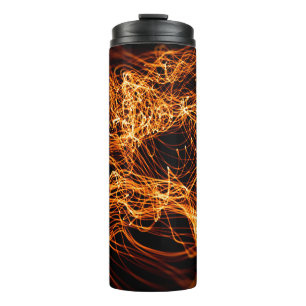 Abstrakte goldene Lichter Thermosbecher