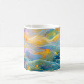 Abstrakte goldene Lotus-Schwebeblumen  Kaffeetasse (Mittel)