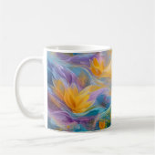 Abstrakte goldene Lotus-Schwebeblumen  Kaffeetasse (Links)